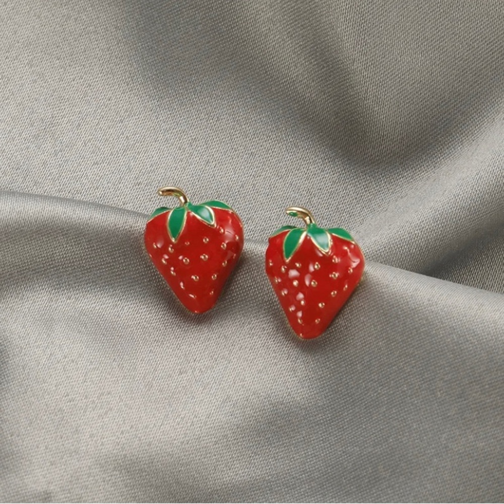 Feel Cute & Fun | Red Strawberries Strawberry Earrings Accessories Jewelry